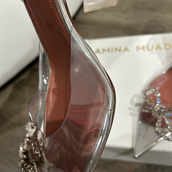 Amina Muaddi Rosie glass PVC am transparent heels - Picture 13 of 14
